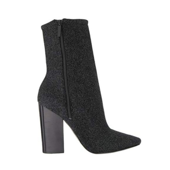Kendall + Kylie Hailey4 Black Glitter Booties 11 - Picture 2 of 6